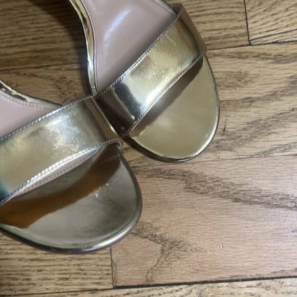 GIANVITO ROSSI MILANO GOLD METTALIC LEATHER SANDALS SIZE 39 - Picture 9 of 9